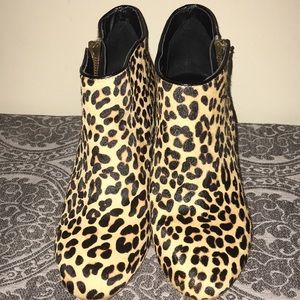 Leopard Print Calf-Hair Booties